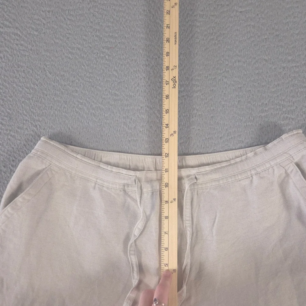 Cubavera Pants Mens‎ XL Beige Straight Leg Linen Blend Drawstring Elastic Waist